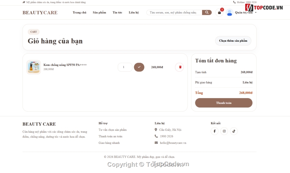 giao diện web,web mỹ phẩm,website mỹ phẩm